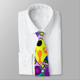 Färgfull Retro Flower Paisley Psychedelic Necktie Slips