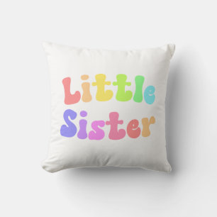 Färgfull Retro Font Little Sister Kudde