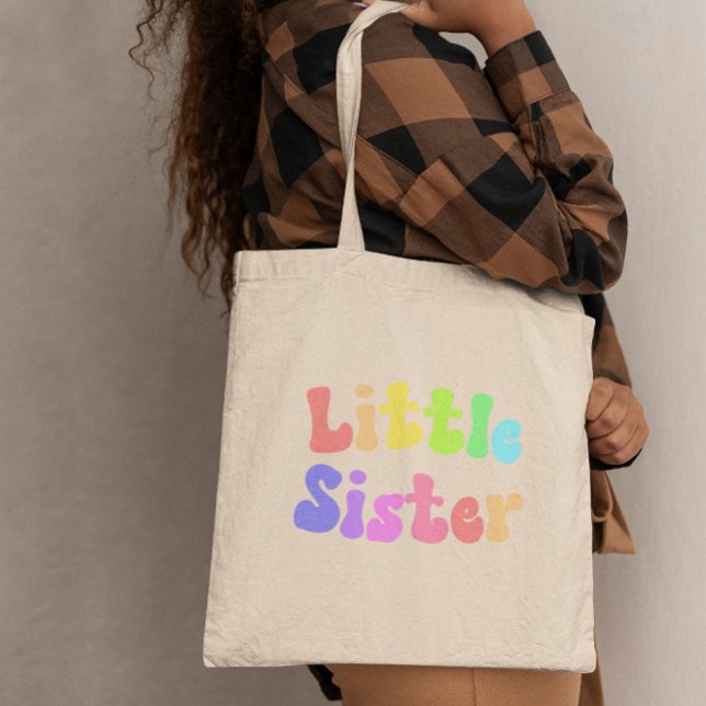 Färgfull Retro Font Little Sister Tygkasse (Skapare uppladdad)