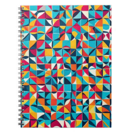 Färgfull retro Geometric Mönster Art Anteckningsbok
