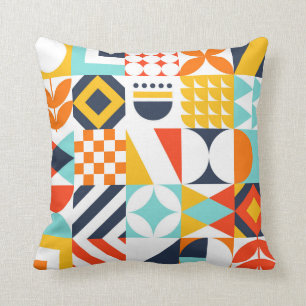 Färgfull retro Geometric Mönster Kudde