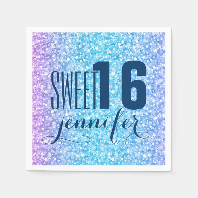 Färgfull retro Glitter och miniatyrdiagram Pappersservett (Framsidan)