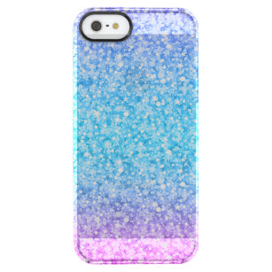 Färgfull retro Glitter och miniatyrdiagram Clear iPhone SE/5/5s Skal