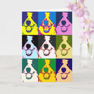 Färgfull Retro Gräns Collie Pop Art 40:e födelseda Kort