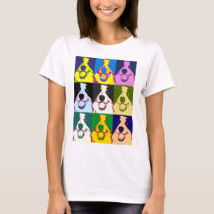 Färgfull Retro Gräns Collie Pop Art T Shirt
