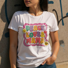 Färgfull Retro Groovy Mamma-citattypografi Hippie T Shirt