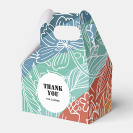 Färgfull Retro Groovy Rainbow Blommigt Birthday Presentaskar