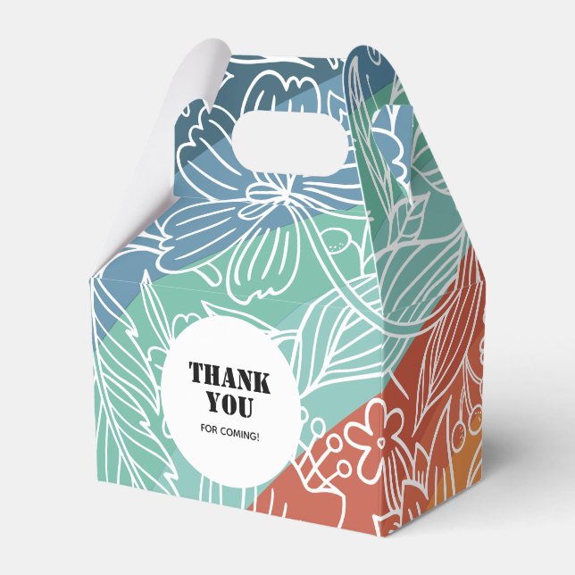 Färgfull Retro Groovy Rainbow Blommigt Birthday Presentaskar (Framsidan Sidan)