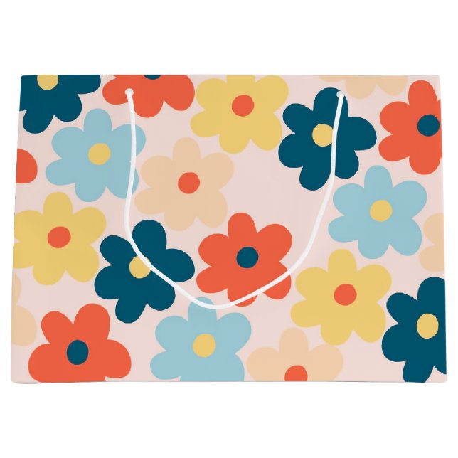 Färgfull Retro Hippie Flower Mönster (Framsidan)