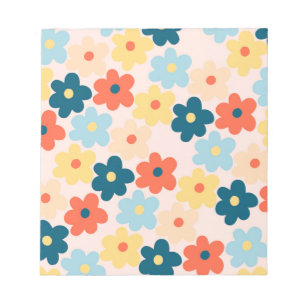 Färgfull Retro Hippie Flower Mönster Anteckningsblock