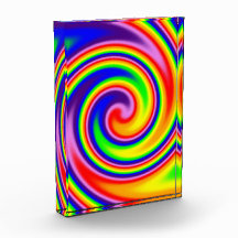 Färgfull Retro Hippie Spiral Rainbow Swirl