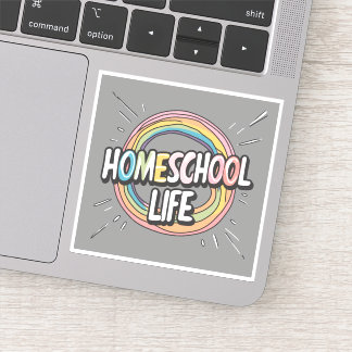 Färgfull Retro Homeschool Life Klistermärken