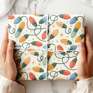 Färgfull Retro-julgranen Ljus Presentpapper