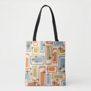 Färgfull Retro Mid Century Modern Atomic Abstrakt Tygkasse