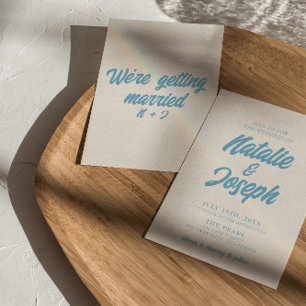Färgfull retro Minimal Bright Roligt Modern Bröllo Inbjudningar