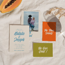 Färgfull retro Minimal, modig modern Bröllop med f