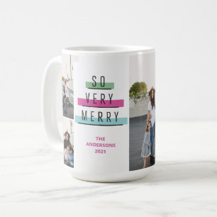 Färgfull Retro Multi Photo Helgdag Photo Mugg