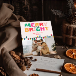 Färgfull Retro Multi Photo-jul Julkort