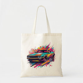 Färgfull retro Muscle Art Tote Bag Tygkasse