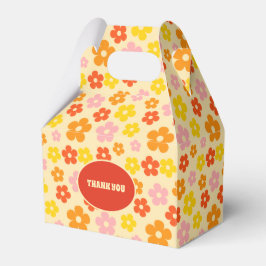 Färgfull Retro-Orange Boho blommar 50:e födelsedag Presentaskar