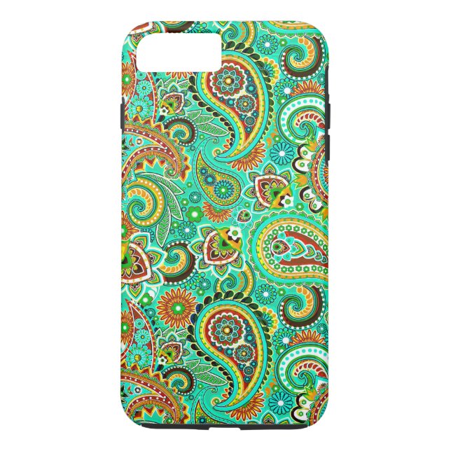 Färgfull Retro Paisley 2a Case-Mate iPhone Skal (Baksida)