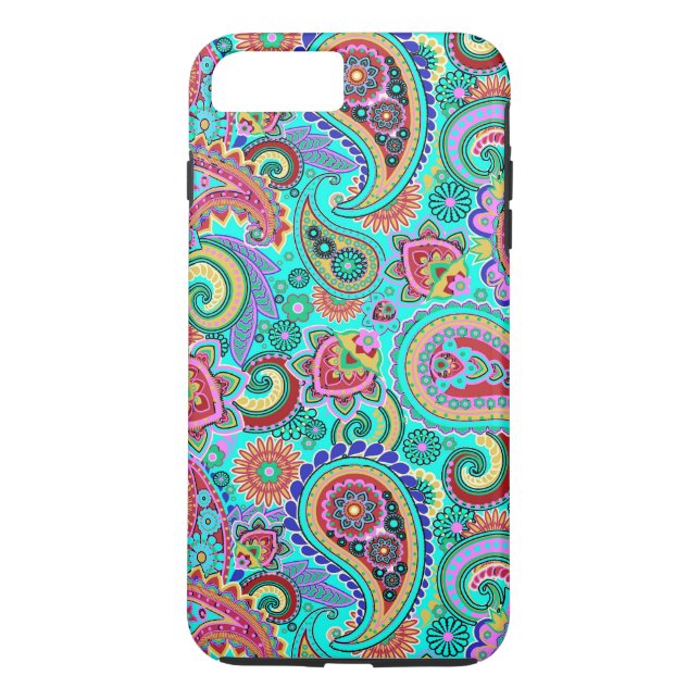 Färgfull Retro Paisley 2a Case-Mate iPhone Skal (Baksida)