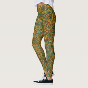 Färgfull Retro Paisley Mönster Leggings