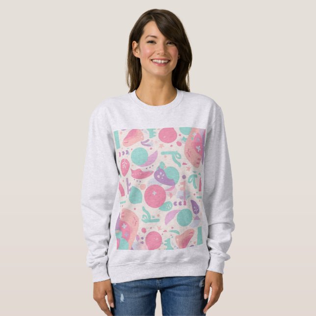 Färgfull Retro Pastel Aesthetic Hoodie T Shirt (Hel framsida)