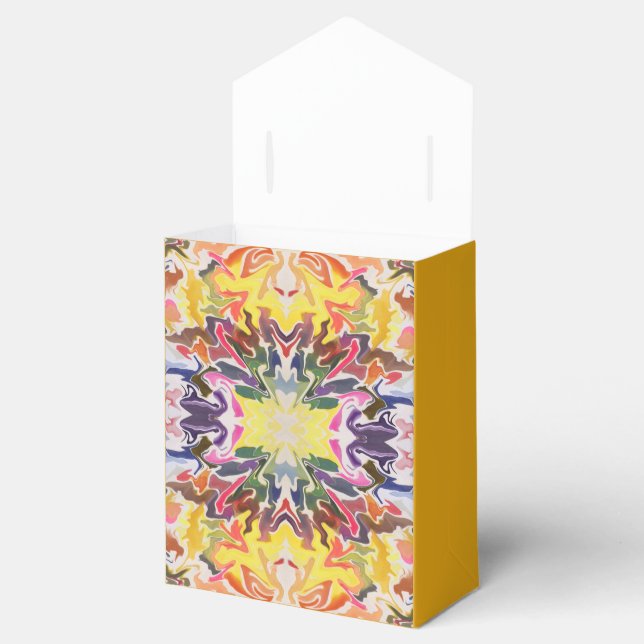 Färgfull Retro Psychedelic Kaleidoscope Abstrakt Presentaskar (Öppnad)