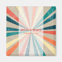 Färgfull retro Rainbow Sunburst Bröllop