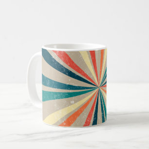 Färgfull retro Rainbow Sunsprängst Kaffemugg