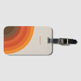 Färgfull Retro Rand 70s 80-tal Golden Brown Orange Bagagebricka