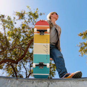 Färgfull Retro Rand Namn Mini Skateboard Bräda 18,5 Cm