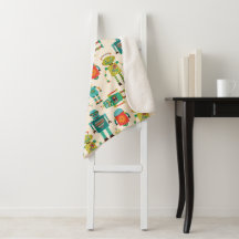 Färgfull Retro Robots Mönster