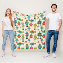 Färgfull Retro Robots Mönster