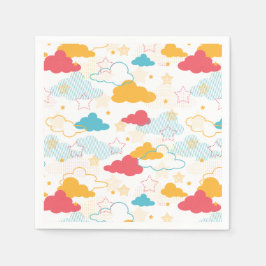 Färgfull Retro Starry Himlar Art Mönster Pappersservett