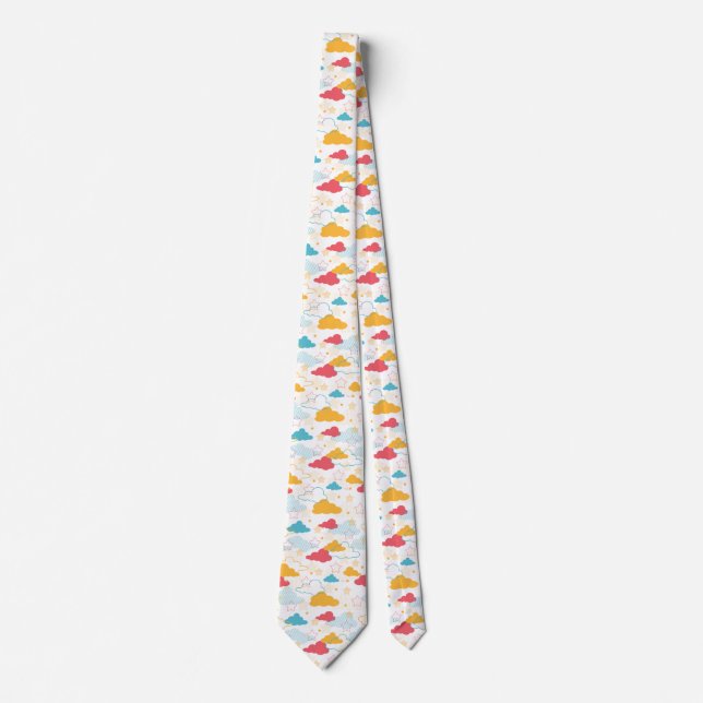 Färgfull Retro Starry Himlar Art Mönster Slips (Framsida)