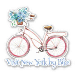 Färgfull Retro Stil-besök i New York av Bike Klistermärken