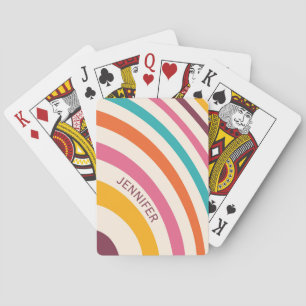 Färgfull retro stil kurvor casinokort