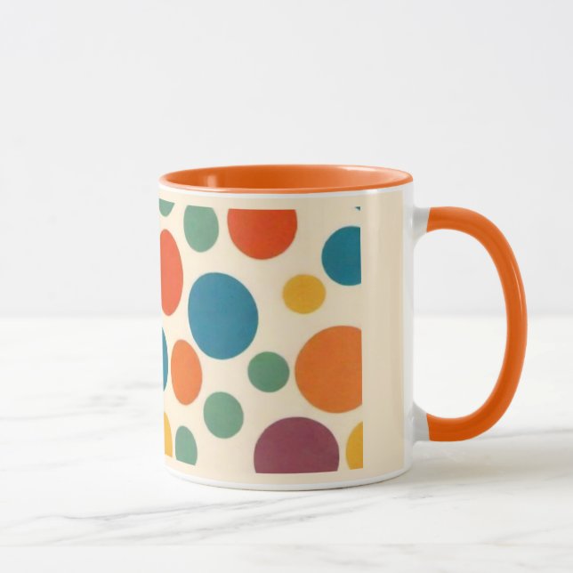 Färgfull Retro Stil Polka-punkt Mugg (Höger)