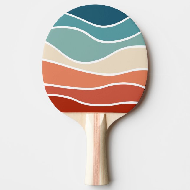 Färgfull retro stil vinkarare pingisracket (Framsidan)