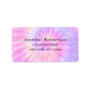 Färgfull Retro Tie Dye Tiedye Namn Adress Adressetikett