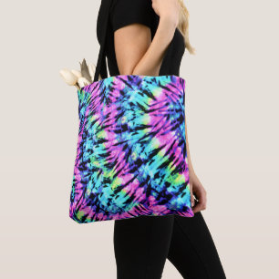 Färgfull Retro Tie-Dye Tygkasse