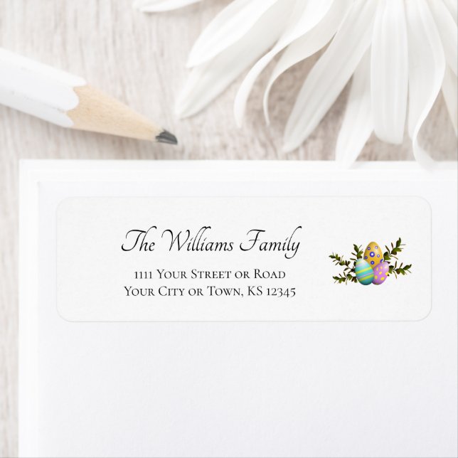 Färgfull Returadress för dekorerade Påskägg Returadress Etikett (Insitu)