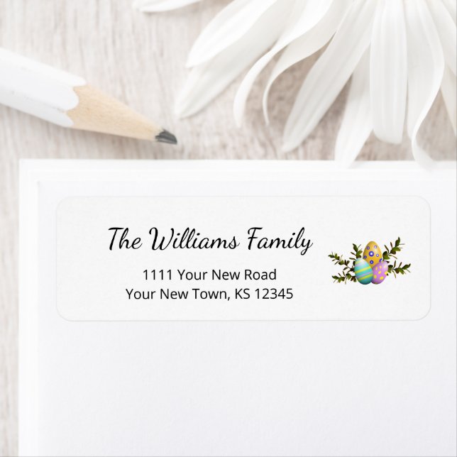 Färgfull Returadress för dekorerade Påskägg Returadress Etikett (Insitu)