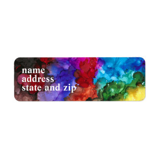 Färgfull returadress för originalkonst året runt returadress etikett