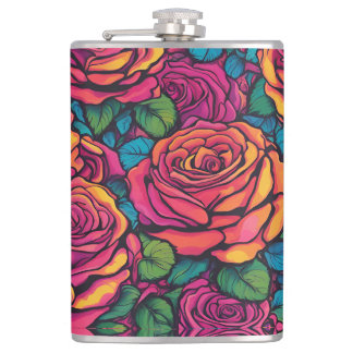 Färgfull Ro Psychedelic Bright Flowers Retro Fickplunta