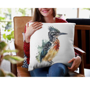 Färgfull roadrunner i vattenfärg kudde