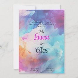 Färgfull rökig bröllopsinbjudan inbjudningar