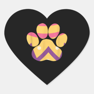 Färgfull Rolig hund Cat Lovers Easte av ägg frå Hjärtformat Klistermärke